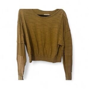 We The Free Khaki Distressed Sweatshirt